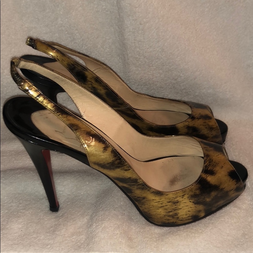 Christian Louboutin Animal Print Slingback Heel 41